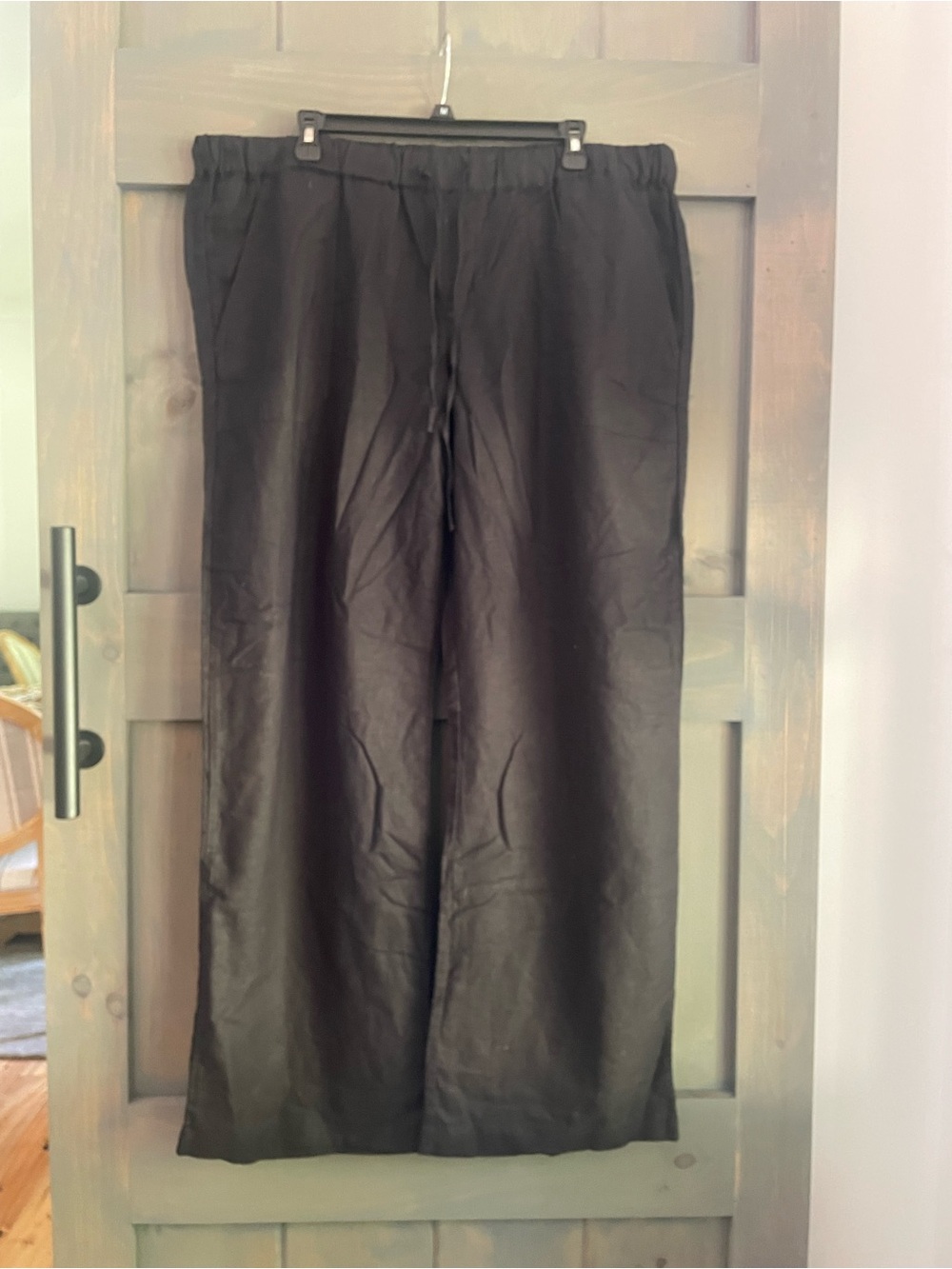 Black Wide-Leg Linen Pants XXL NEW NEVER WORN